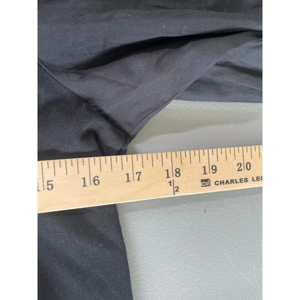 NWT Madewell Puff Sleeve Top Women Small Black Mixed Media Poplin‎ NV971
